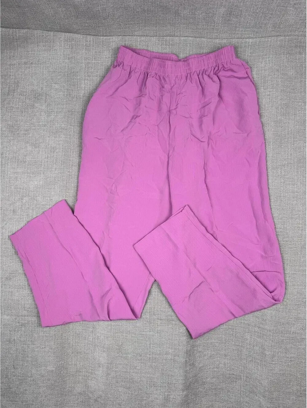 Vintage Maggie Sweet Dress Pants Womens M Pink Crepe Elastic Waist Pull On